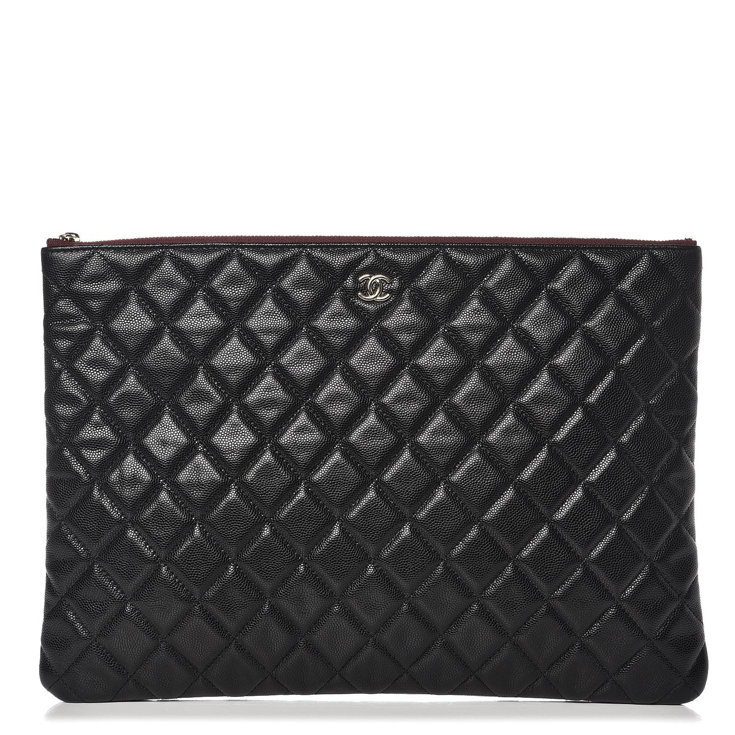 Caviar Quilted Large Cosmetic Case Black