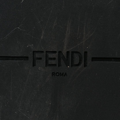 Fendi Fabric Jacquard Nappa FF Womens Fendi Feel Buckled Slide Sandals 38.5 Tobacco Black Miele Scuro 7 of 8