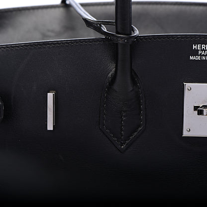 Hermes Box Birkin 35 Black Bleu Marine 26 of 42