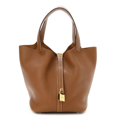 Hermes Taurillon Clemence Picotin Lock 22 MM Gold 1 of 10