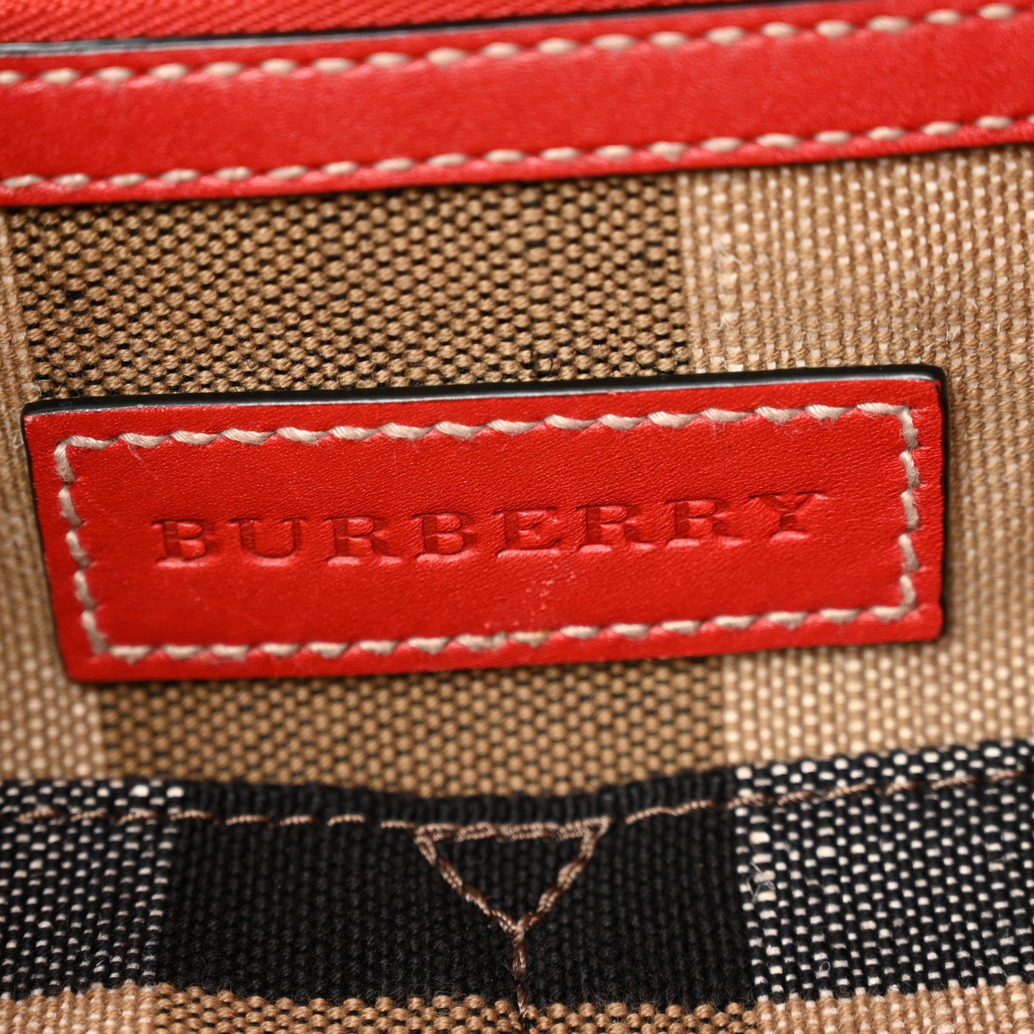Burberry Canvas Mega Check Medium Ashby Bucket Bag Red 6 of 12