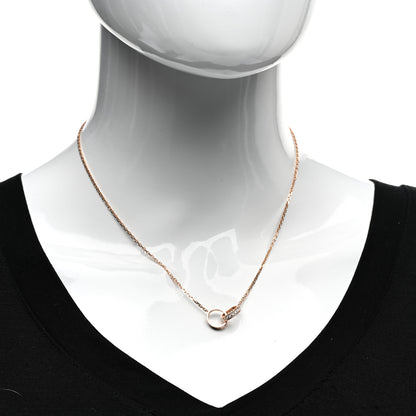 Cartier 18K Pink Gold Diamond Interlocking LOVE Necklace 2 of 4