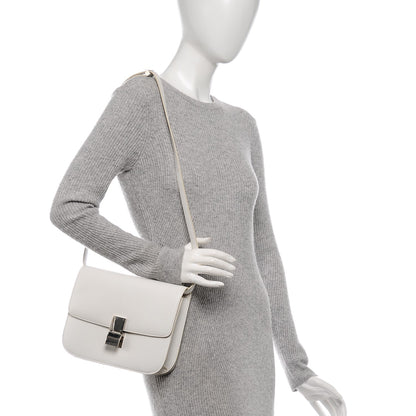 Celine Liege Calfskin Medium Classic Box Flap Bag White 2 of 7