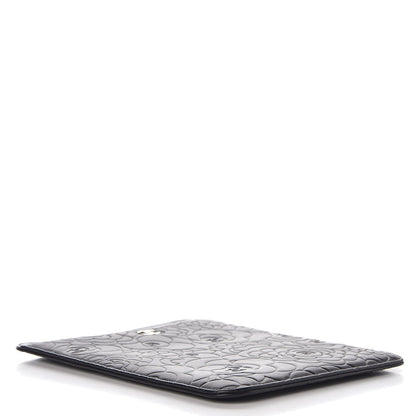 Chanel Lambskin Camellia Embossed iPad Case Black 4 of 8