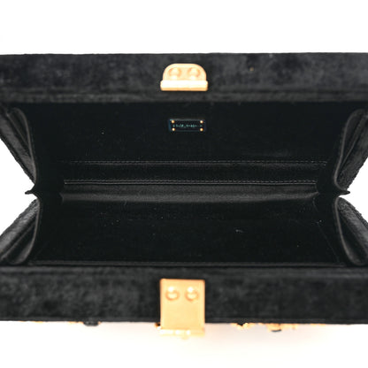 Dolce & Gabbana Velvet Crystal Floral Dolce Box Clutch Black 5 of 9