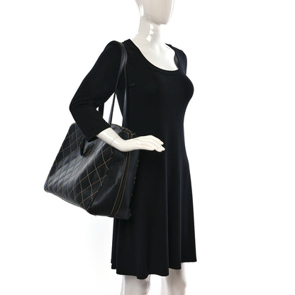 Chanel Calfskin Contrast Stitch Surpique Bowler Black 2 of 12