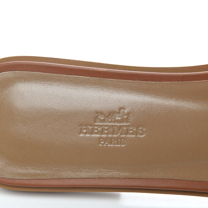 Hermes Box Calfskin Oran Sandals 39 Gold 7 of 12