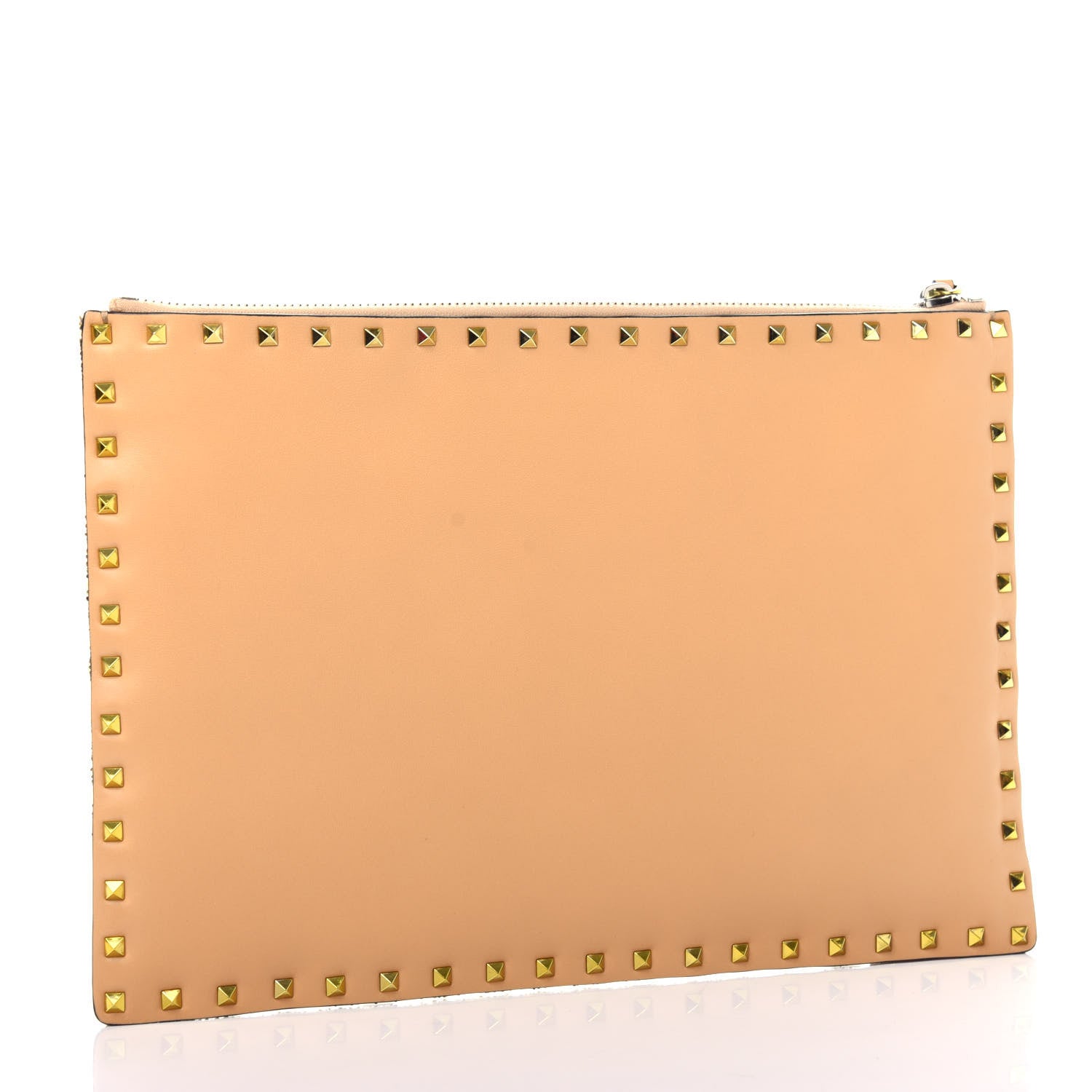 Valentino Garavani Glitter Rockstud Spike Zip Pouch Gold 3 of 7