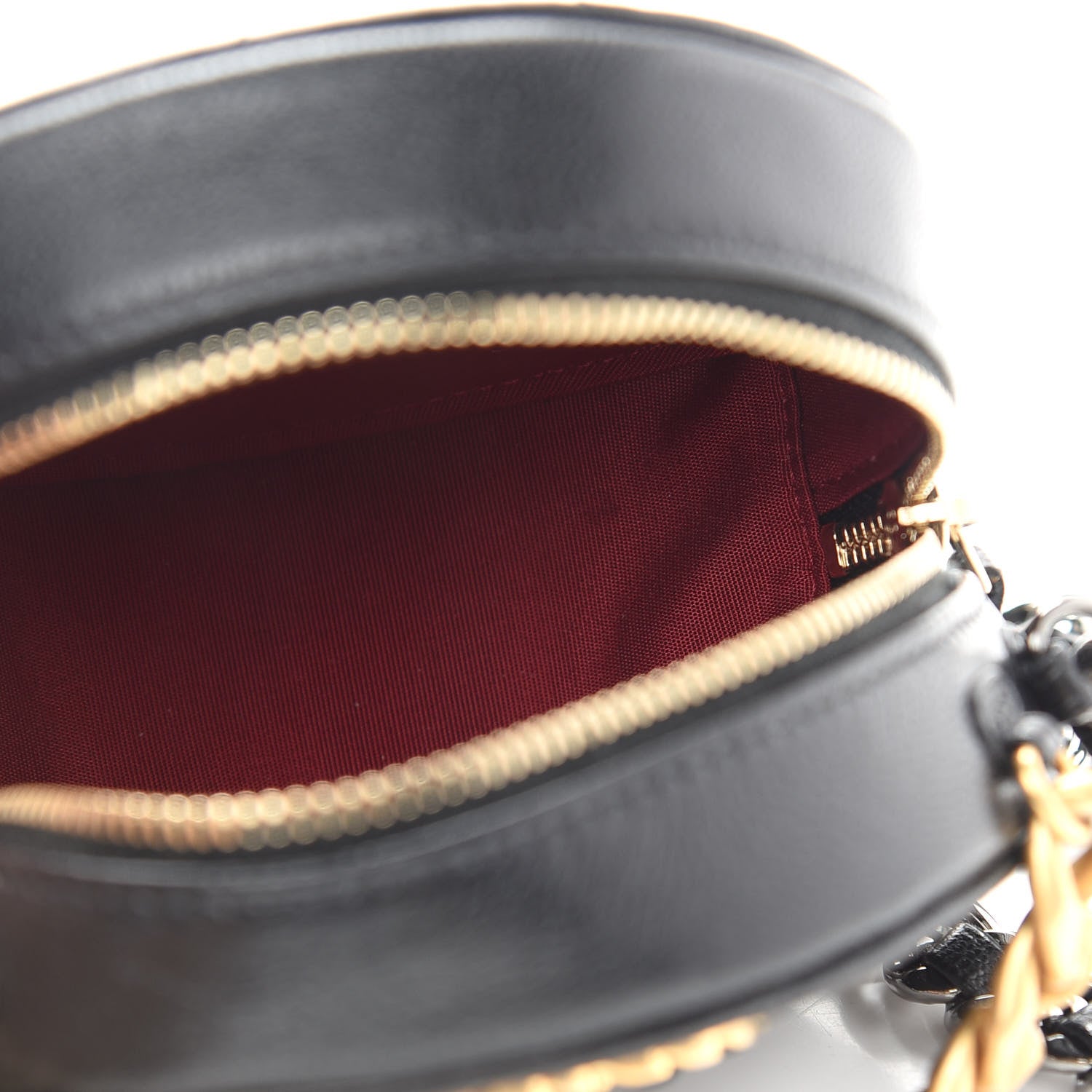 Chanel Shiny Goatskin Quilted Chanel 19 Round Clutch With Chain Black 5 of 9