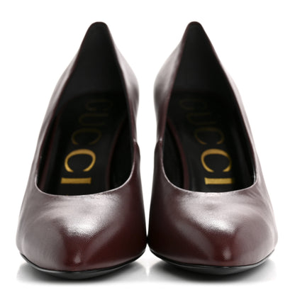 Gucci Malaga Kid Pumps 37.5 Vintage Bordeaux 3 of 9