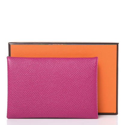 Hermes Epsom Calvi Card Case Rose Pourpre 8 of 8