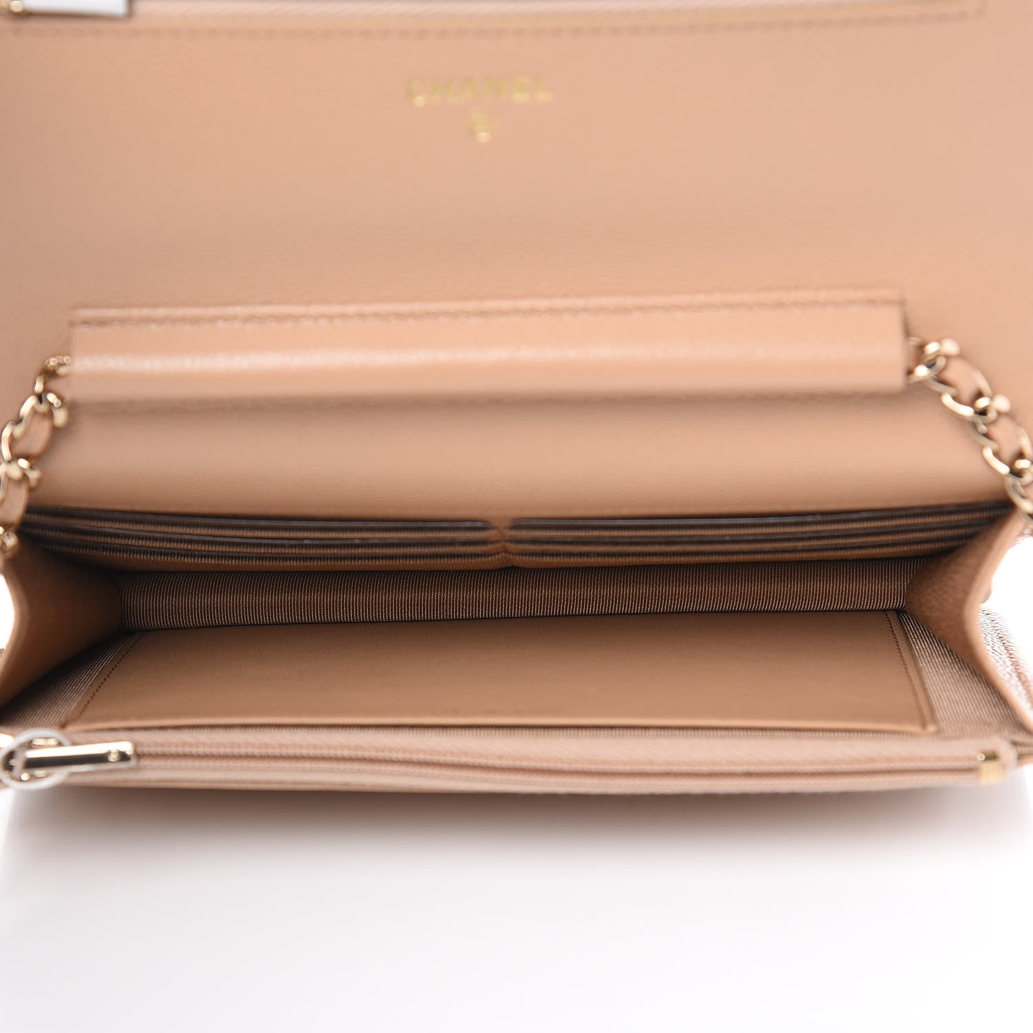 Chanel Caviar Quilted Wallet On Chain WOC Beige 5 of 13