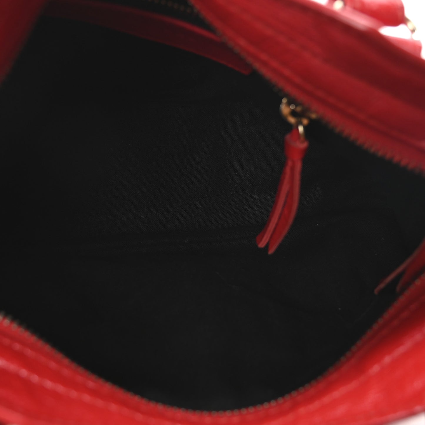 Glossy Nappa Gold Metallic Edge Hardware Mini City Rouge Rubis