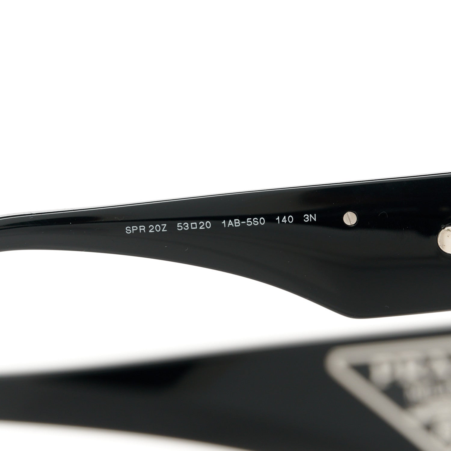 Prada Acetate Oval Symbole Sunglasses SPR 20Z Black 5 of 8