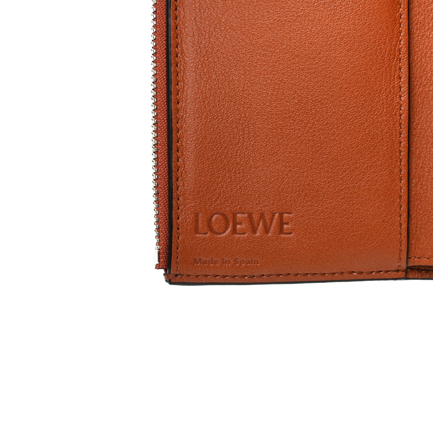 Loewe Grained Calfskin Small Vertical Wallet Steel Blue Tan 6 of 8