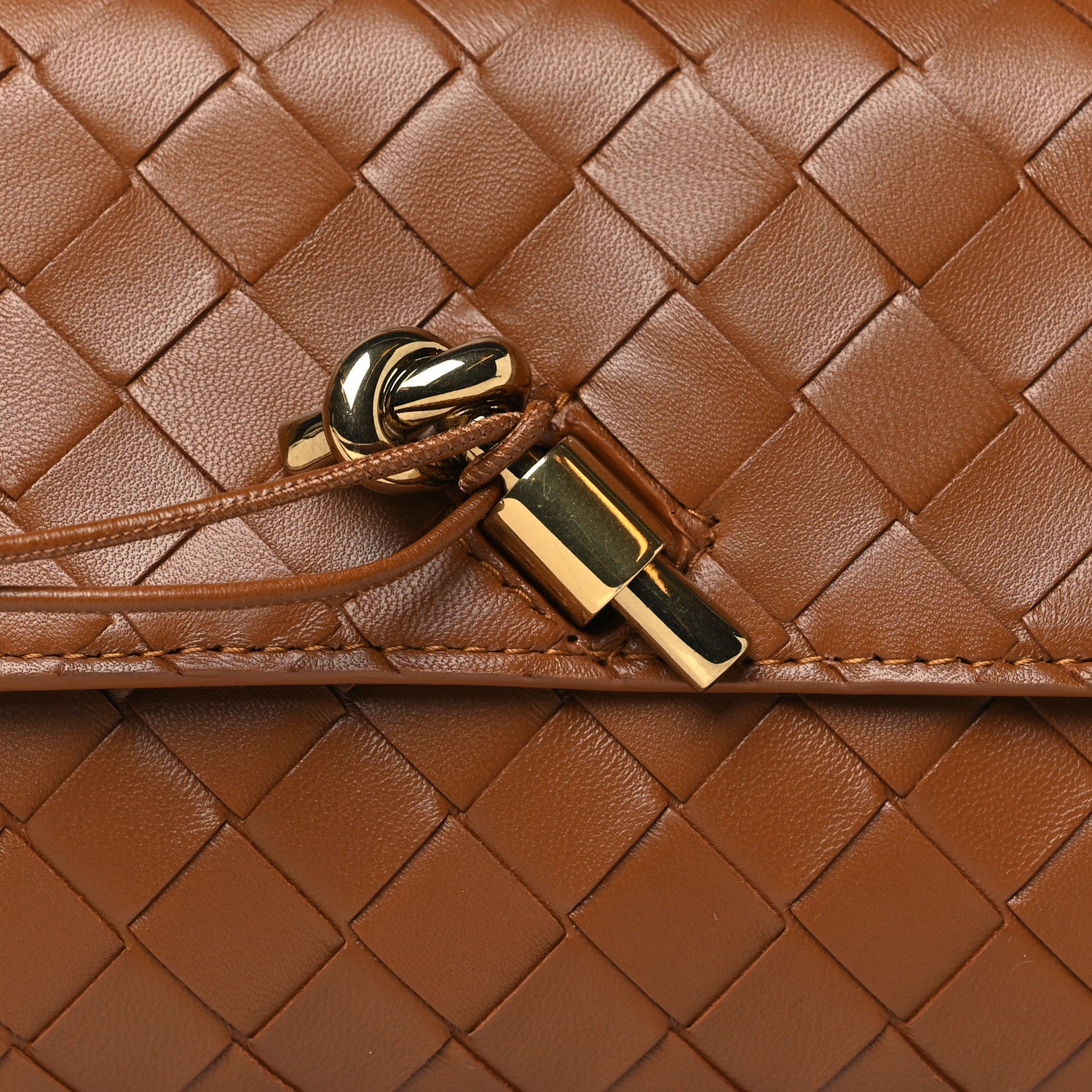 Bottega Veneta Nappa Intrecciato Long Andiamo Top Handle Clutch Cognac 7 of 9