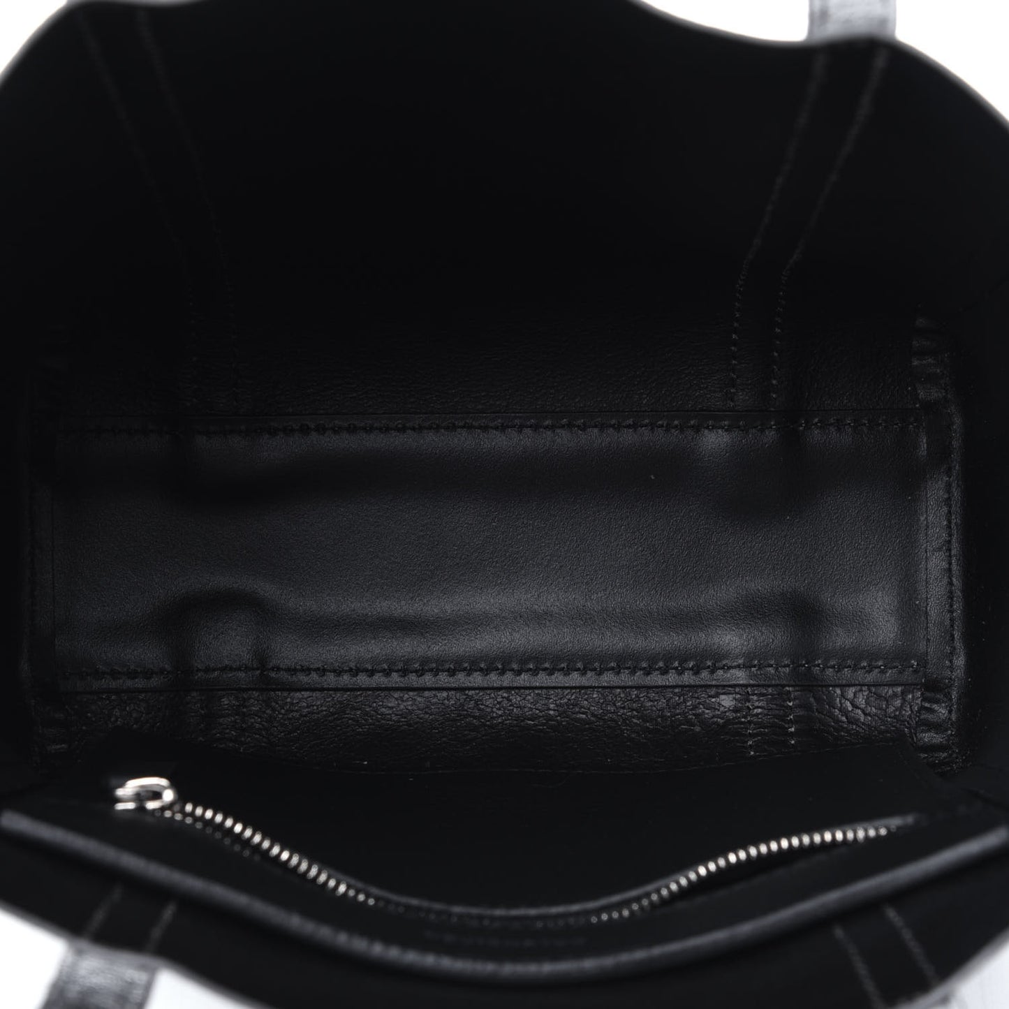 Metallic Goatskin Logo XXS Everyday Tote Argent Black