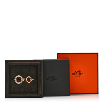 Hermes 18K Rose Gold Diamond Filet d'Or Double Ring 52 6 5 of 5