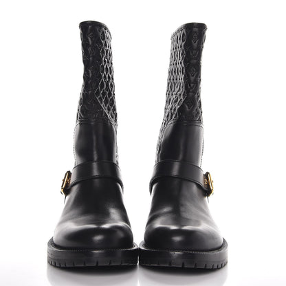 Louis Vuitton Calfskin Embossed Monogram Rebellion Half Boots 39 Black 2 of 8