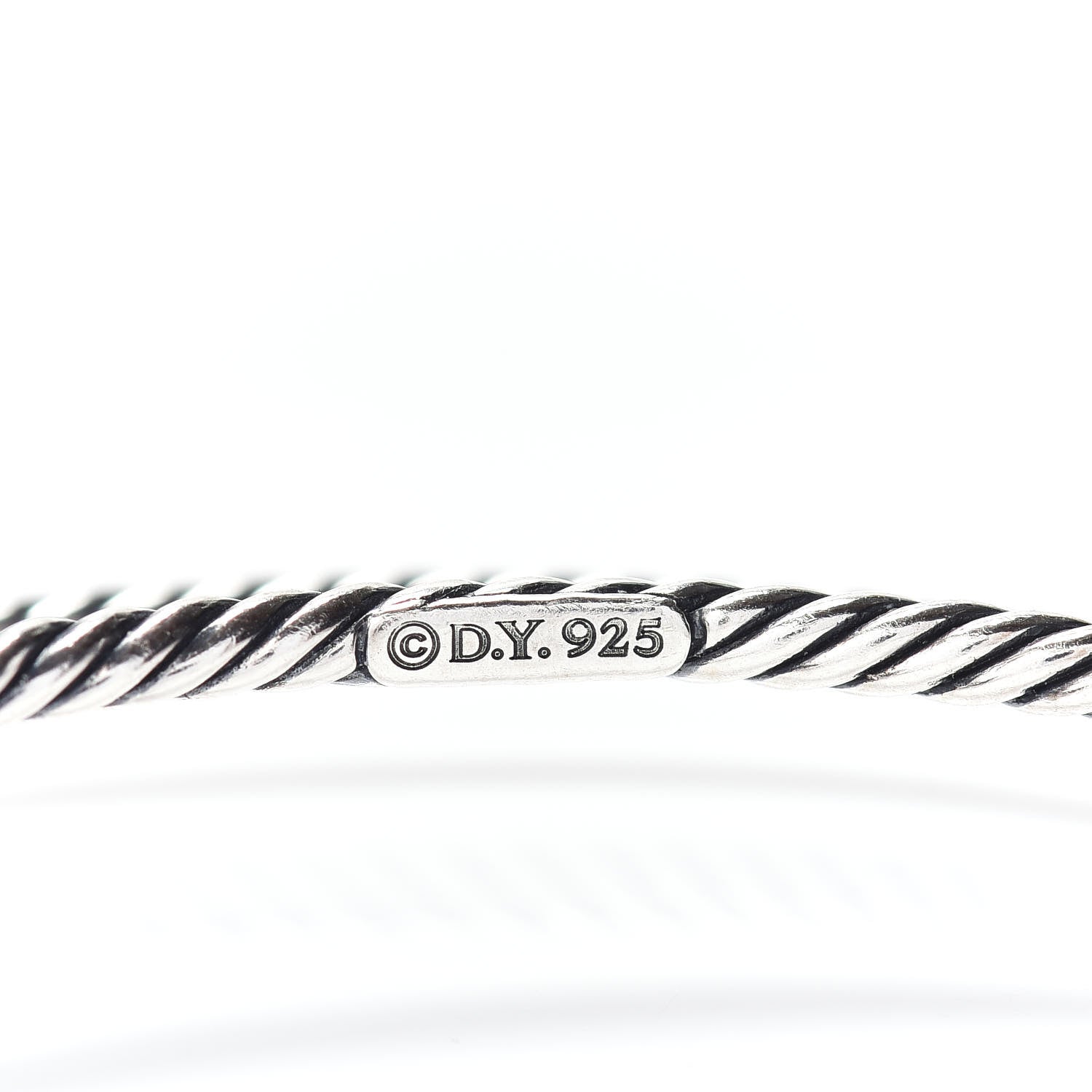 David Yurman Sterling Silver Crystal Color Classics Cable Bangle Bracelet Set of 2 4 of 4
