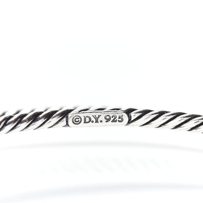 David Yurman Sterling Silver Crystal Color Classics Cable Bangle Bracelet Set of 2 4 of 4