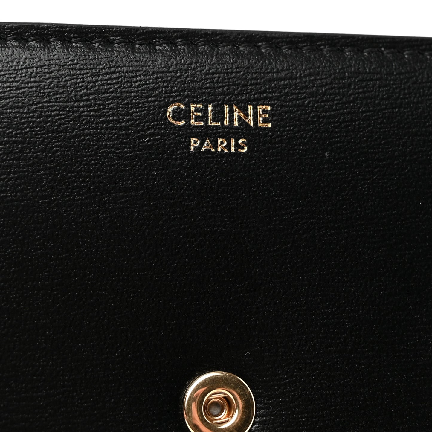 Shiny Calfskin Triomphe Small Wallet Black