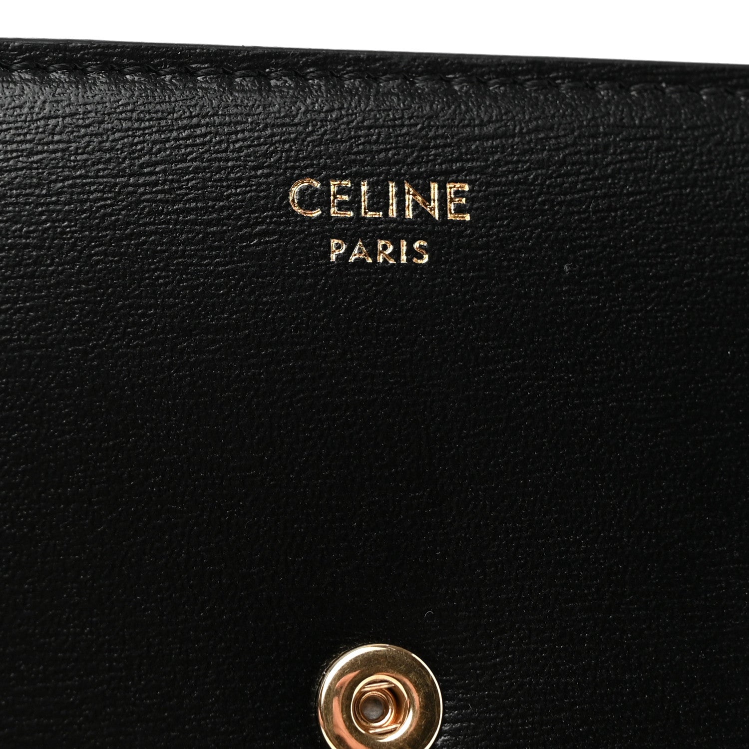 Celine Shiny Calfskin Triomphe Small Wallet Black 6 of 8