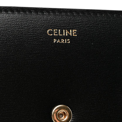 Celine Shiny Calfskin Triomphe Small Wallet Black 6 of 8