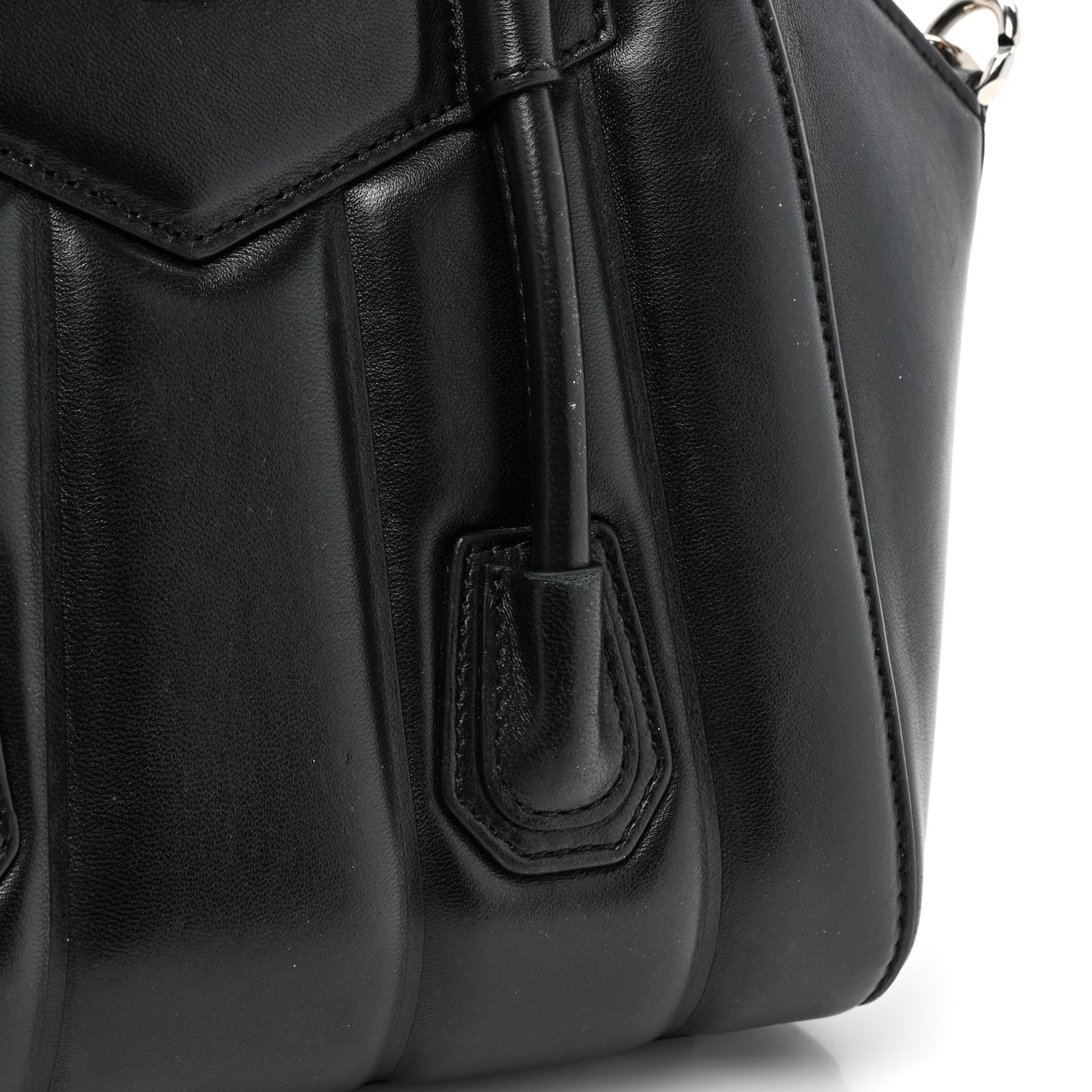 Box Calfskin Padded Mini Lock Antigona Shoulder Bag Black