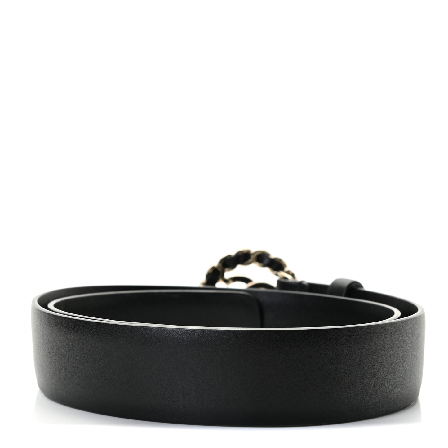 Calfskin CC Chain Belt 70 28 Black