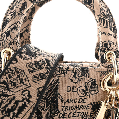 Christian Dior Canvas Embroidered Medium Plan de Paris Lady D-Lite Beige Black 7 of 9