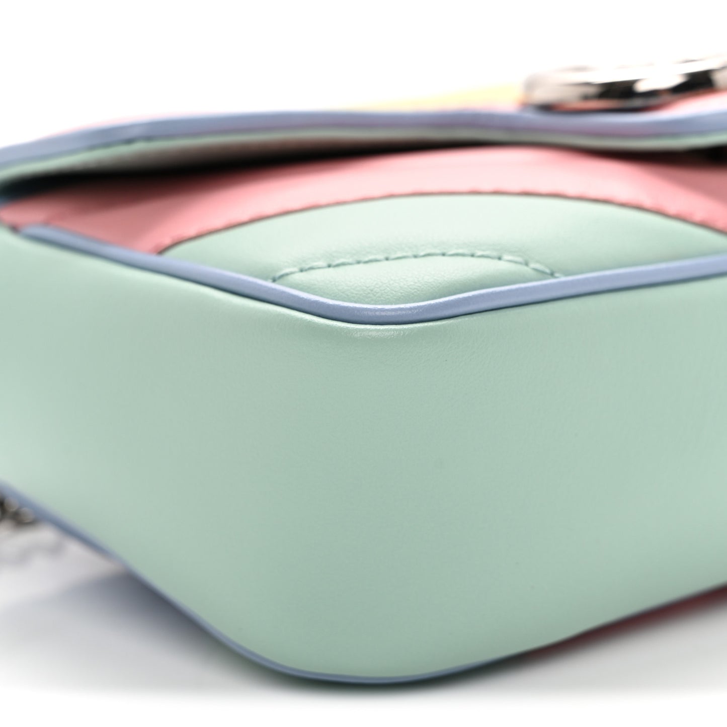 Calfskin Matelasse Diagonal Super Mini GG Marmont Shoulder Bag Multicolor Pastel