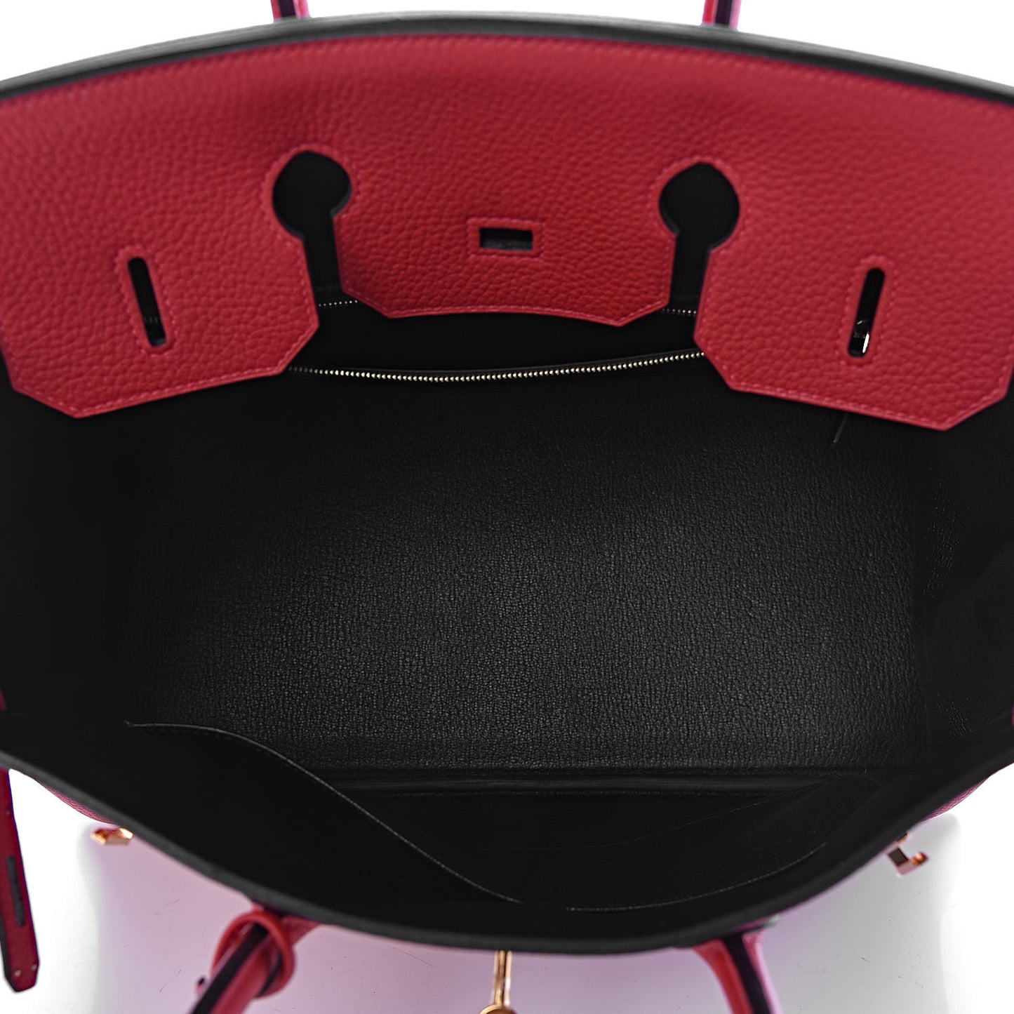 Taurillon Clemence Horseshoe Birkin 35 Rouge Casaque Black