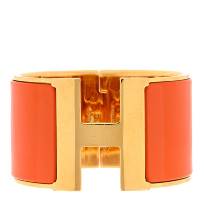Hermes Enamel Extra Wide Clic Clac H Bracelet GM Orange 1 of 3