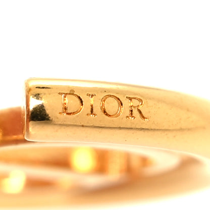 Christian Dior Metal 30 Montaigne Hoop Earrings Aged Gold 4 of 5