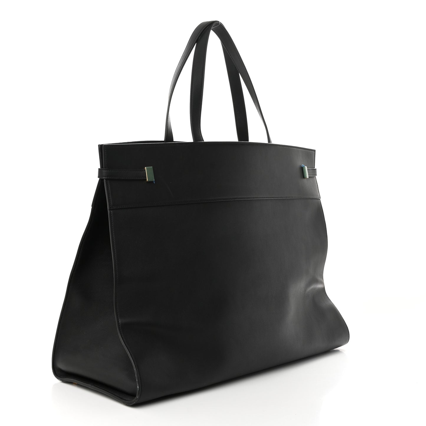 Calfskin Large Manhattan Shopper Tote Black