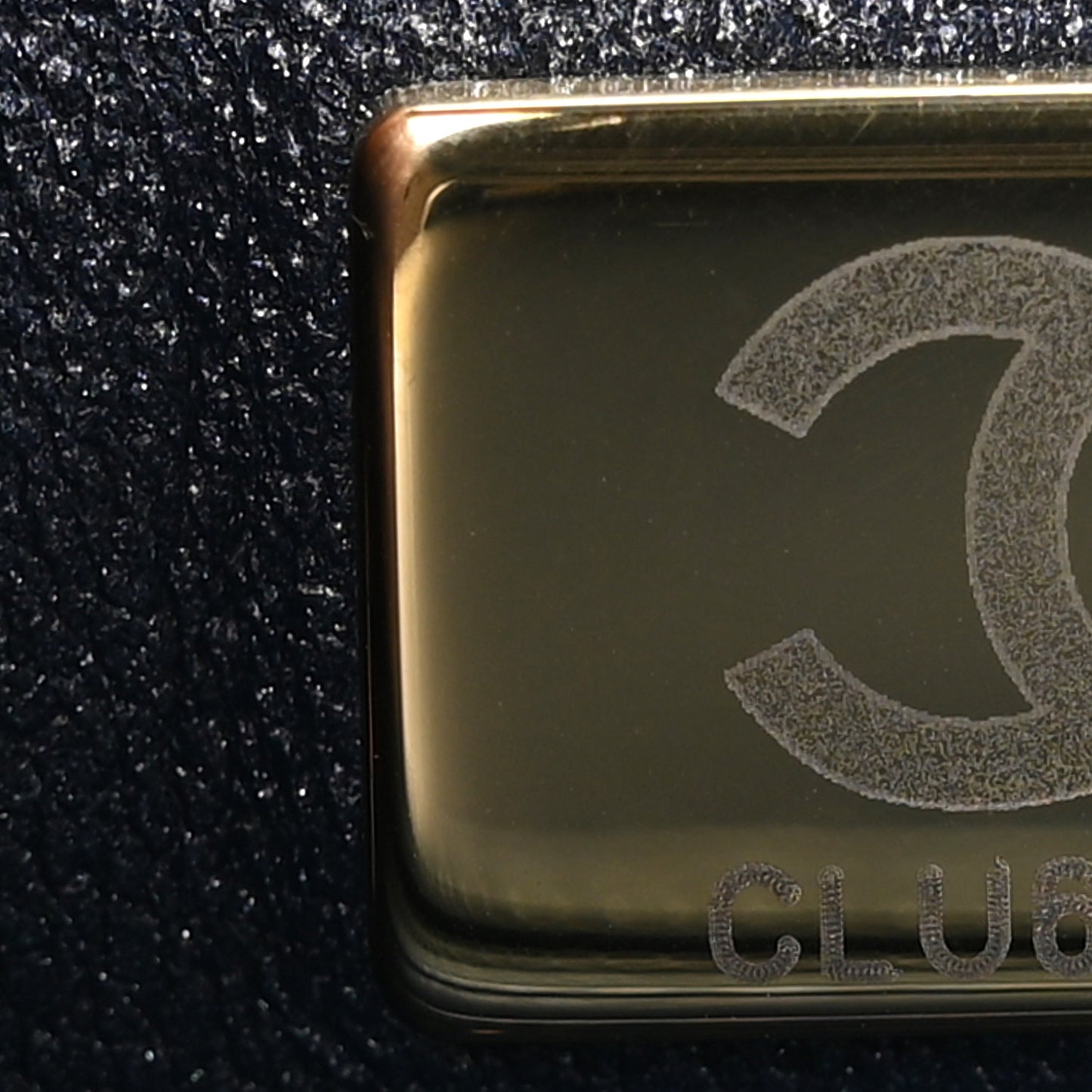 Washed Denim Quilted Mini Rectangular Flap Blue