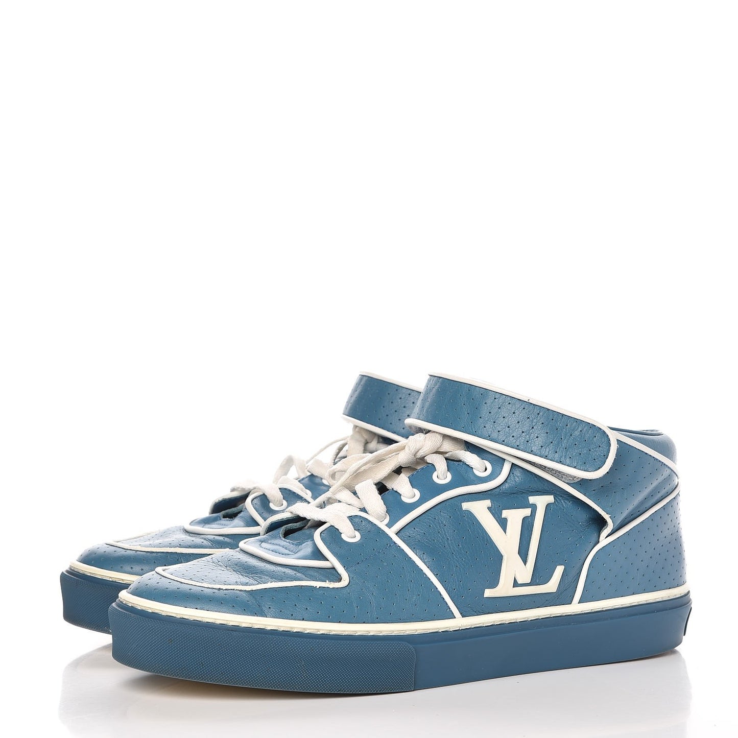 Calfskin Perforated Acapulco Sneakers 8 Blue