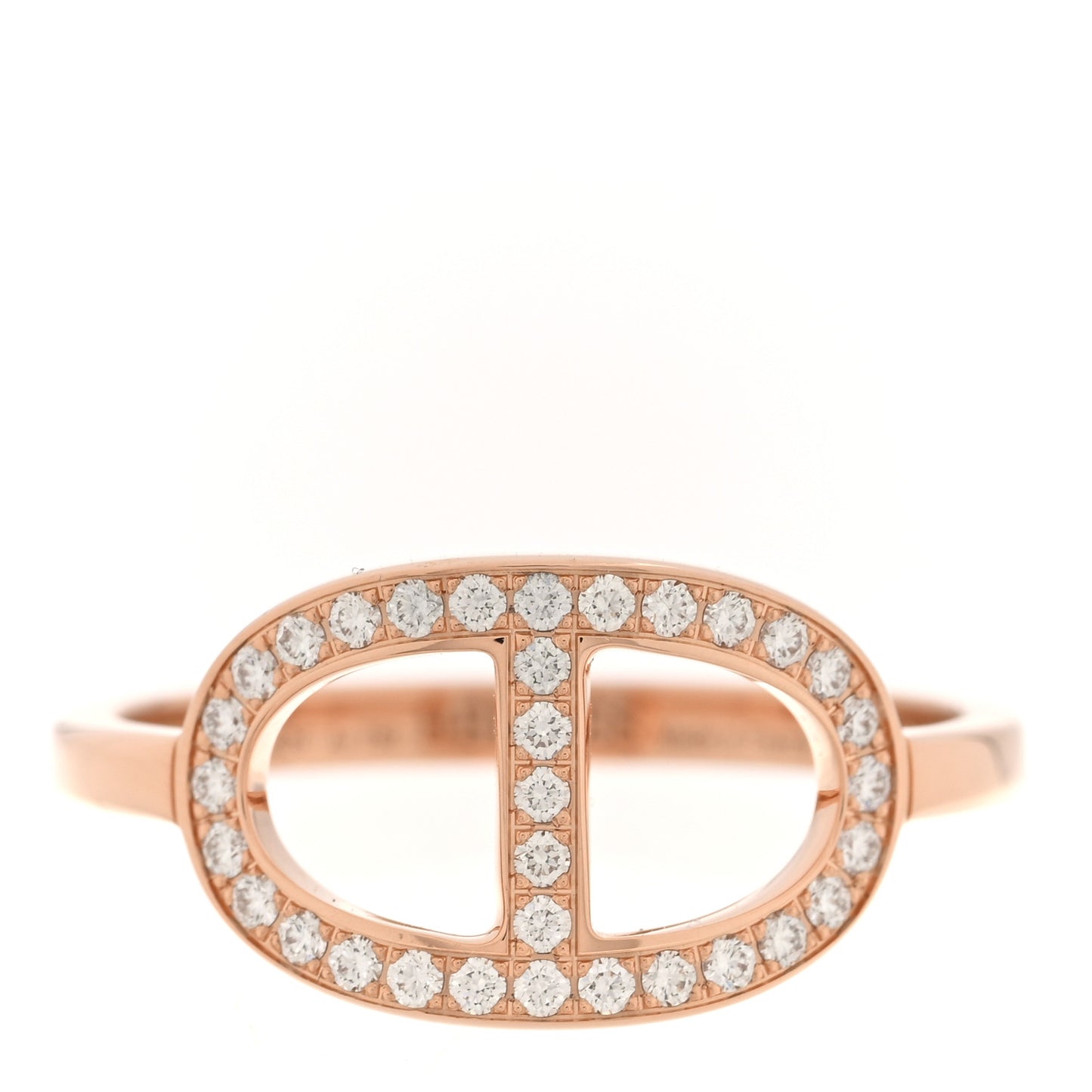 18K Rose Gold Diamond MM Chaine d'Ancre Contour Ring 56 7.5