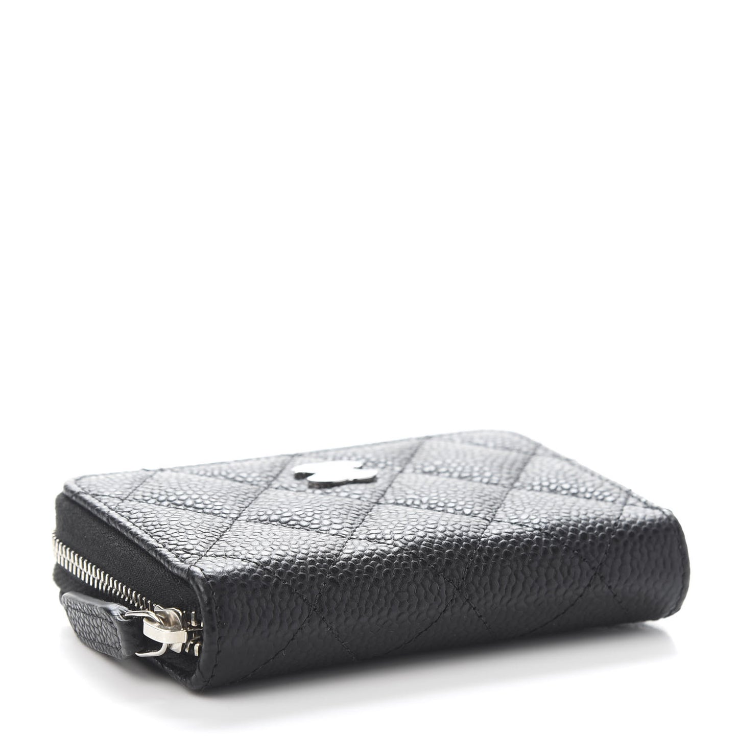 Caviar Quilted Zip Coin Purse Black