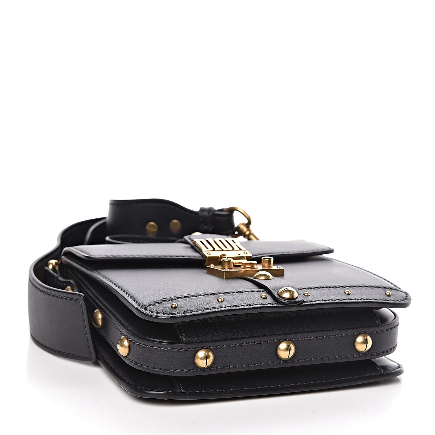 Christian Dior Calfskin Studded Square Dioraddict Flap Black 4 of 9