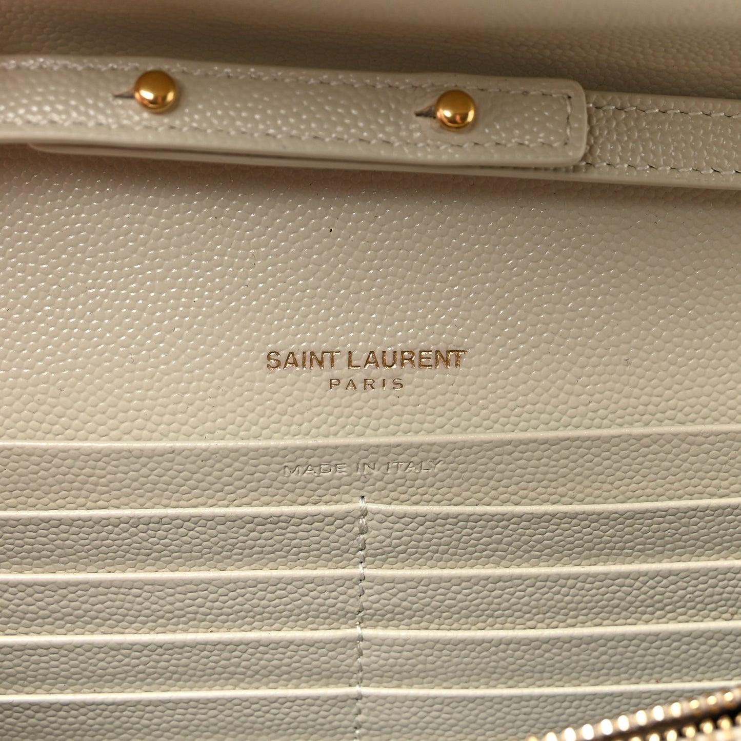 Grain De Poudre Matelasse Chevron Monogram Chain Wallet Crema Soft