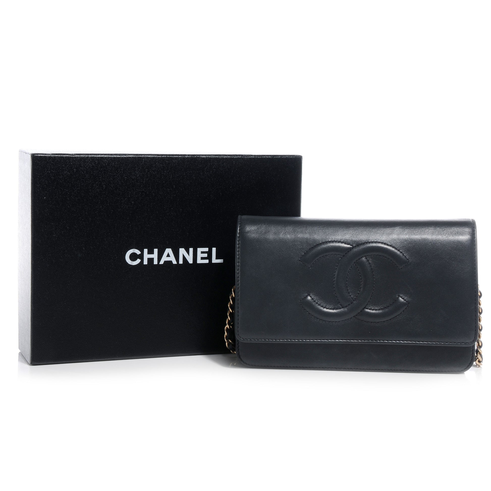 Chanel Lambskin Timeless CC Wallet on Chain WOC Gray 8 of 8