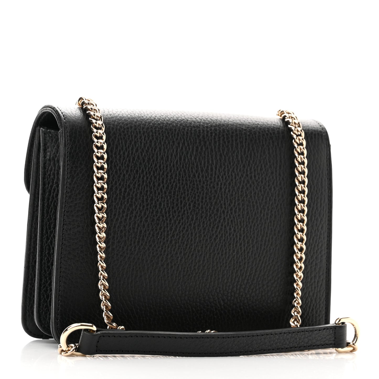 Dollar Calfskin Small Interlocking G Shoulder Bag Black