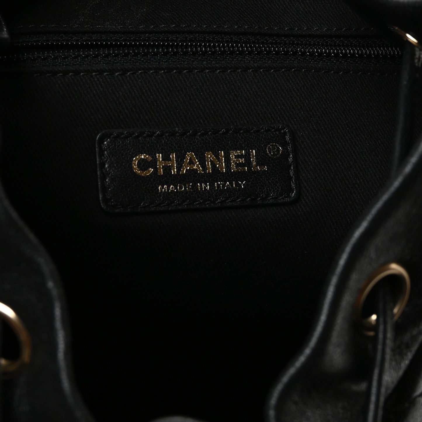 Sheepskin Caviar Quilted Daily Round Backpack Black