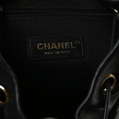 Chanel Sheepskin Caviar Quilted Daily Round Backpack Black 6 of 10