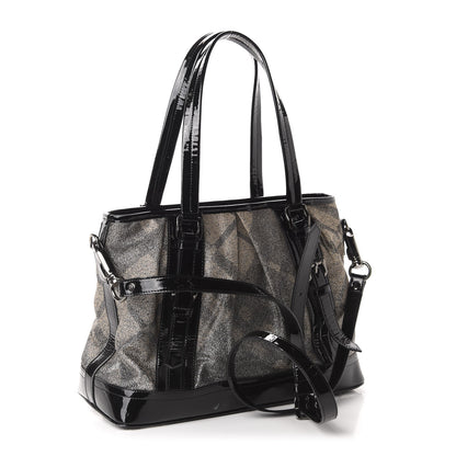 Burberry Shimmer Check Degrade Medium Tote Black 3 of 12
