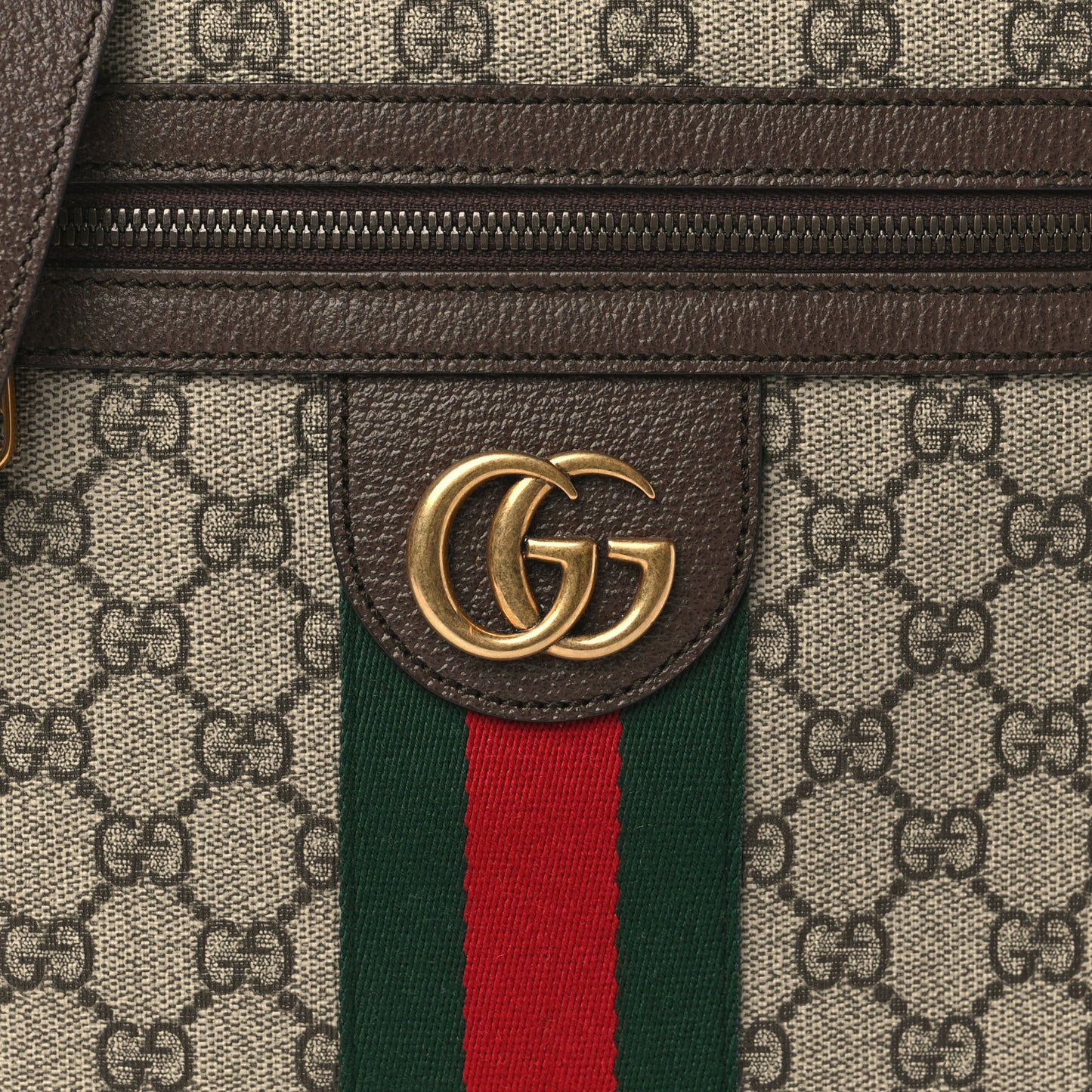 GG Supreme Monogram Web Small Ophidia Messenger Bag Brown
