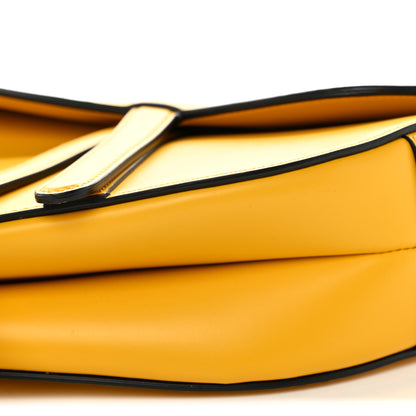 Christian Dior Calfskin Saddle Bag With Strap Yellow 10 of 11