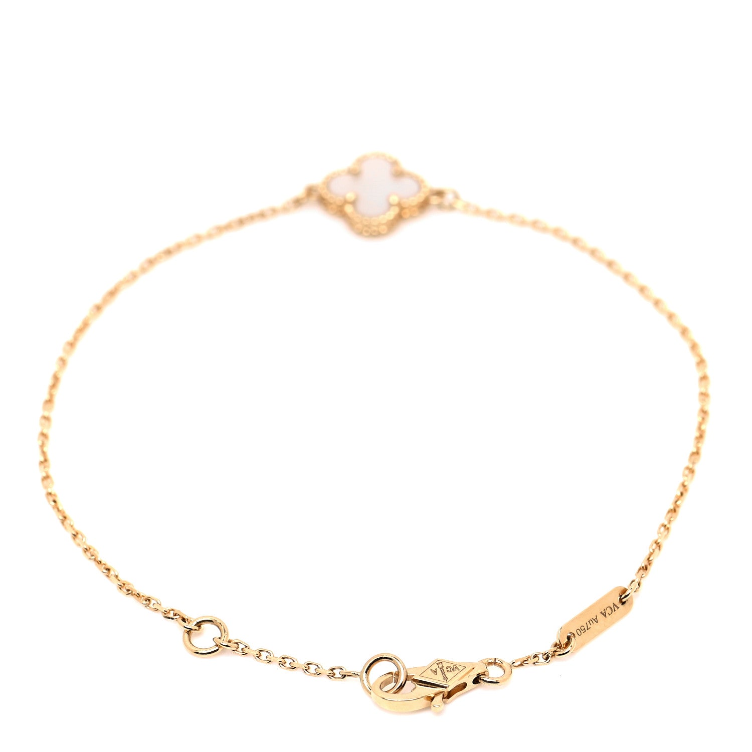 Van Cleef & Arpels 18K Yellow Gold Mother of Pearl Sweet Alhambra Bracelet 3 of 7